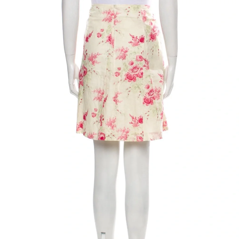 Cacharel Floral Cream and Pink Women's Skirt M - Picture 3 of 3
